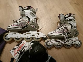 Patines Fila Mujer Talla 38 + Protecciones + bolsa