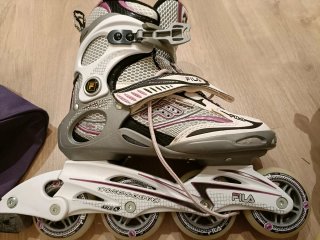 Patines Fila Mujer Talla 38 + Protecciones + bolsa