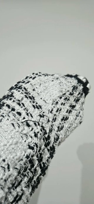Chaqueta tweed SHEIN blanco y negro