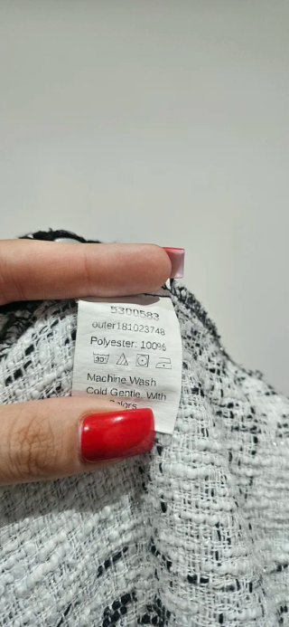 Chaqueta tweed SHEIN blanco y negro