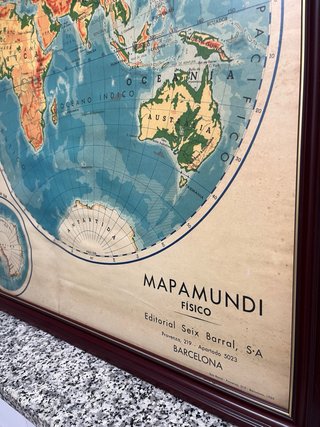 Cuadro Mapa Mundi Madera