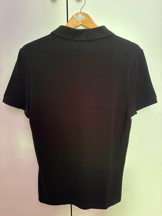 Polo Lacoste Negro Manga Corta