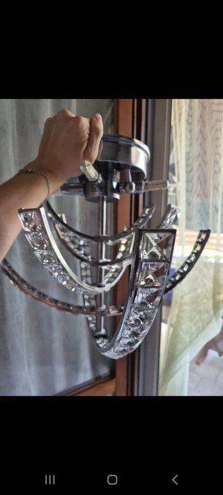 Lampadario moderno cristallo e metallo