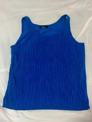 Camiseta de tirantes Azul Talla XL con Brillo