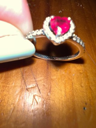 Anillo Pandora Corazón Rojo y Plata TALLA 20