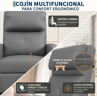 Sillón Relax Eléctrico Masaje Gris