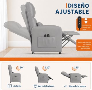 Sillón Relax Eléctrico Masaje Gris