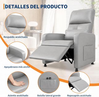 Sillón Relax Eléctrico Masaje Gris