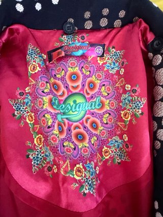 Abrigo Desigual Mujer Talla 42 Negro