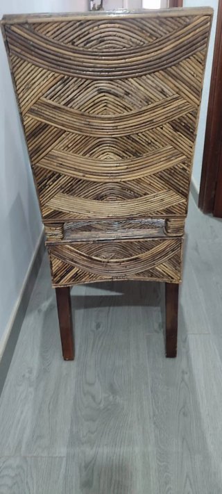 Pack 6 Sillas Comedor Madera y Caña Natural