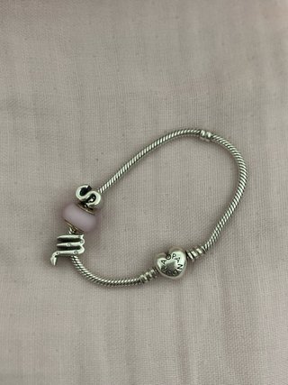 3 Charms Pandora S, signo del sodiaco y Perla Rosa