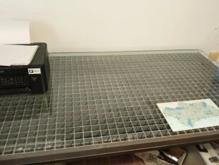 Mesa de oficina hierro y cristal 1.90x90x79