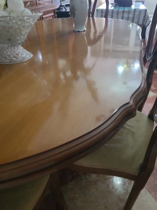 Mesa de comedor extensible de madera diseño 90s