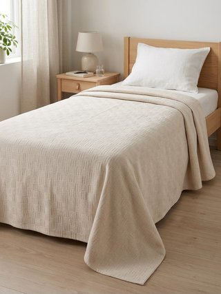 Copriletto Singolo Tessier 100% Cotone Beige
