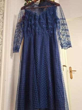 Vestido azul encaje años 30 Talla M/L