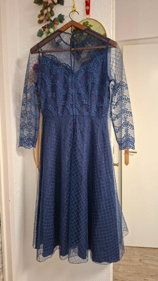 Vestido azul encaje años 30 Talla M/L
