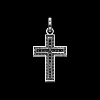 Colgante Cruz Thomas Sabo Plata Circonitas Negras