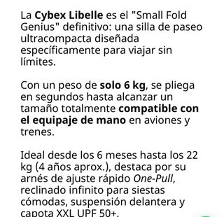 Silla de paseo Cybex Libelle ultracompacta