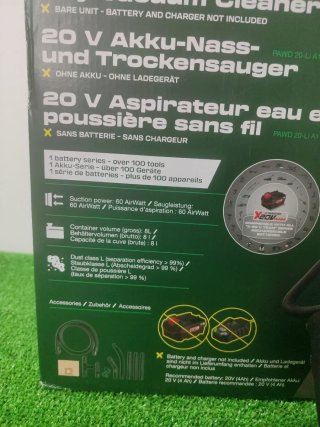 Aspirador Parkside 20V recargable
