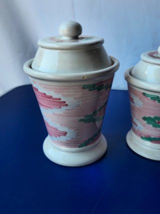 Coppia di Barattoli Vintage in Ceramica di Deruta