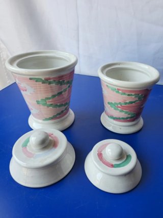 Coppia di Barattoli Vintage in Ceramica di Deruta