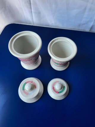 Coppia di Barattoli Vintage in Ceramica di Deruta