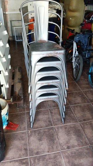 Sillas Tolix Chaise A (Plata) .Pack de 8 unidades.
