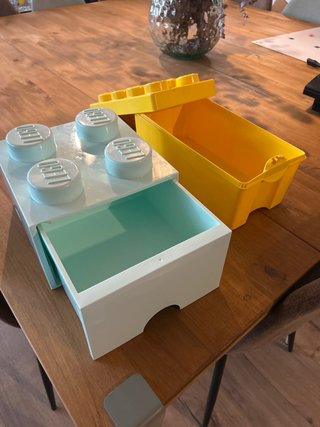 Scatole di Stoccaggio LEGO Blu Chiaro e Giallo