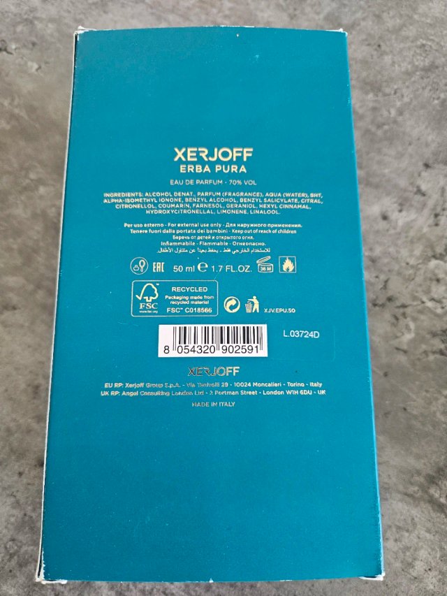 Frasco Vacío Xerjoff Erba Pura 50ml