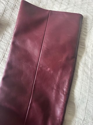 Botas de piel Burdeos Zara