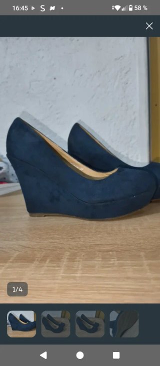 Zapatos de plataforma tacón azul