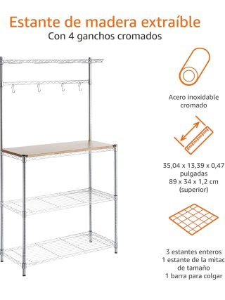 Estantería Cocina Madera/Cromo