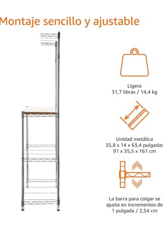 Estantería Cocina Madera/Cromo