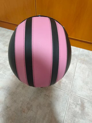 Casco Moto Vintage Negro y Rosa