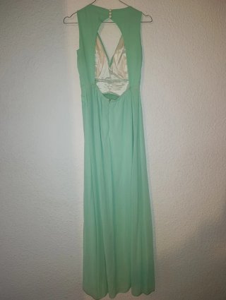 Vestido fiesta gasa verde menta M