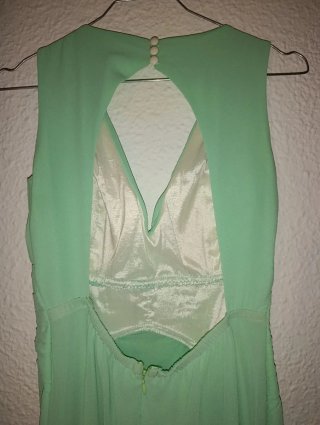 Vestido fiesta gasa verde menta M