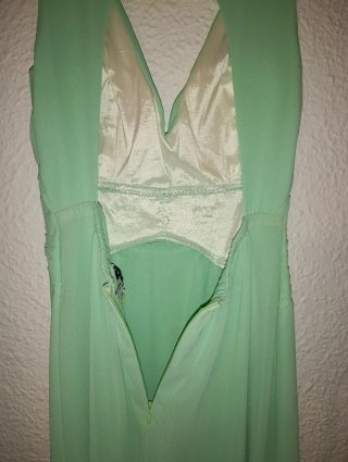Vestido fiesta gasa verde menta M