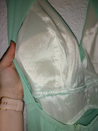 Vestido fiesta gasa verde menta M