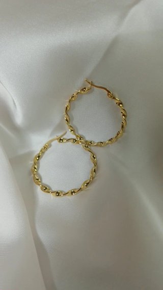 Aros Rizados Chapado Oro 18k Vintage Helenico