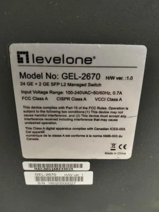 Switch Gestionable L2 GEL-2670 24xGbE + 2xSFP Rack 19"