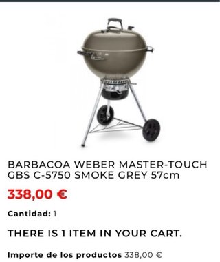 Barbacoa Weber Master Touch 57 cm Negra