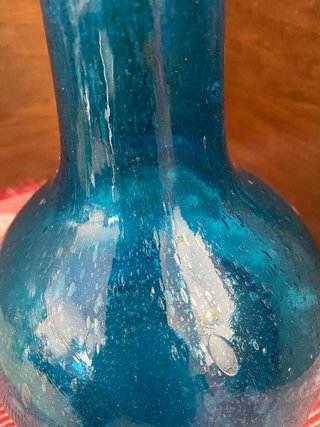 Vaso in vetro turchese