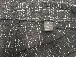 Falda Shein Tweed Negra y Blanca
