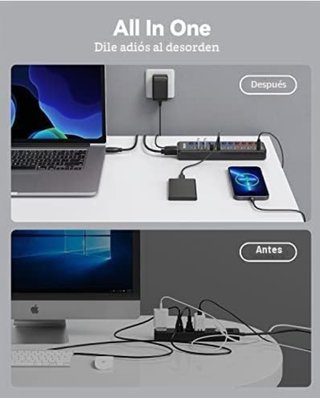 Hub USB 3.0 Wenter 11 Puertos con Alimentación