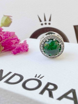 Pandora Charm Verde Plata