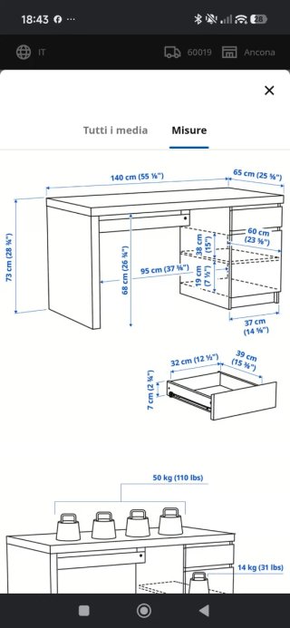 Scrivania per smart working legno nera Malm ikea