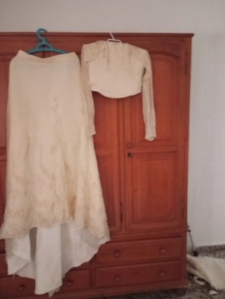 Vestido de Novia Beige/Blanco Talla Única