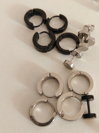 12 paia orecchini acciaio