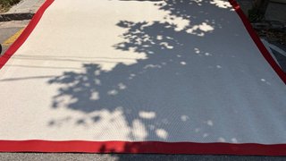 Alfombra Estera Beige y Azul - Fibra Natural