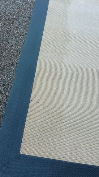 Alfombra Estera Beige y Azul - Fibra Natural
